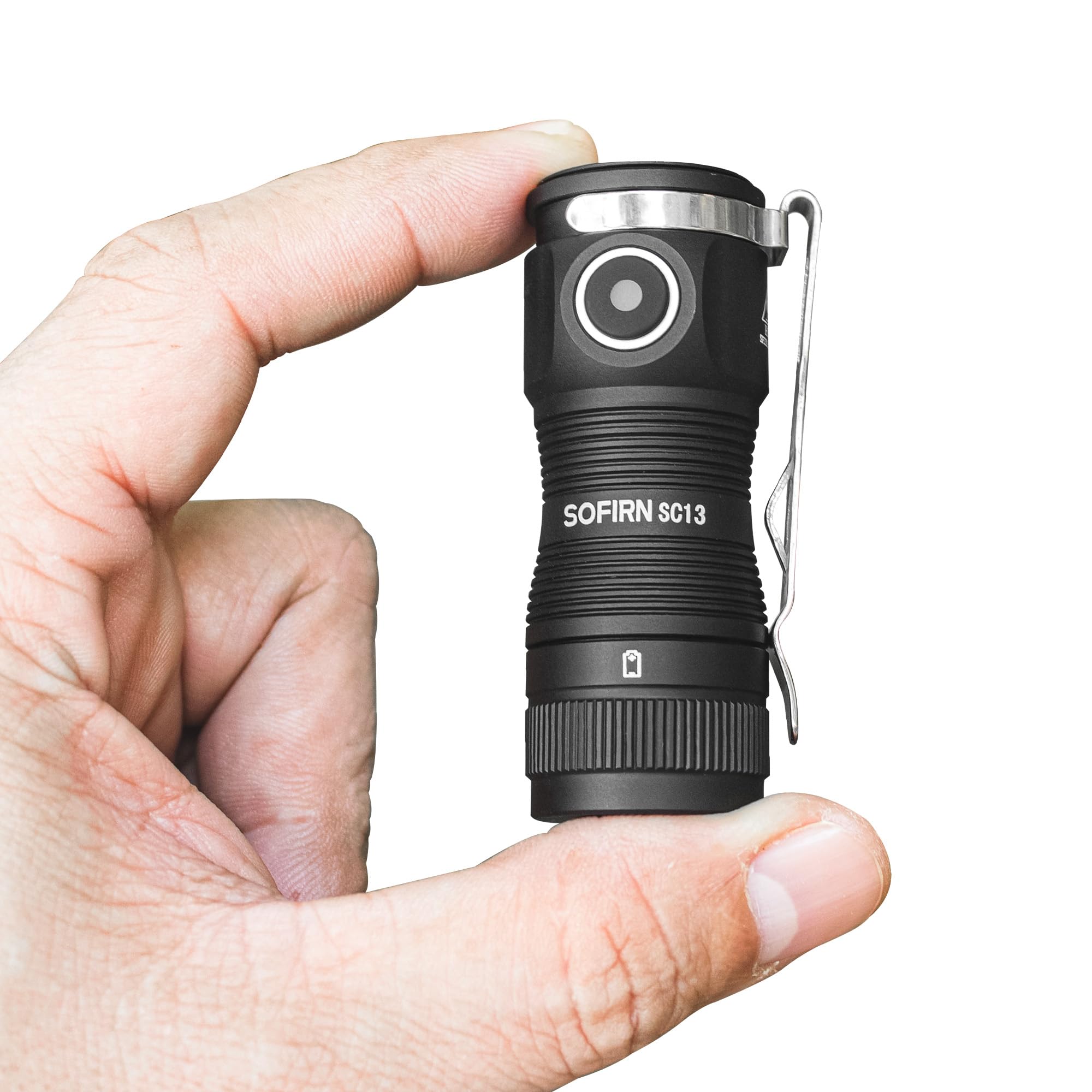 Sofirn SC13 bright mini flashlight on a keychain for easy daily use