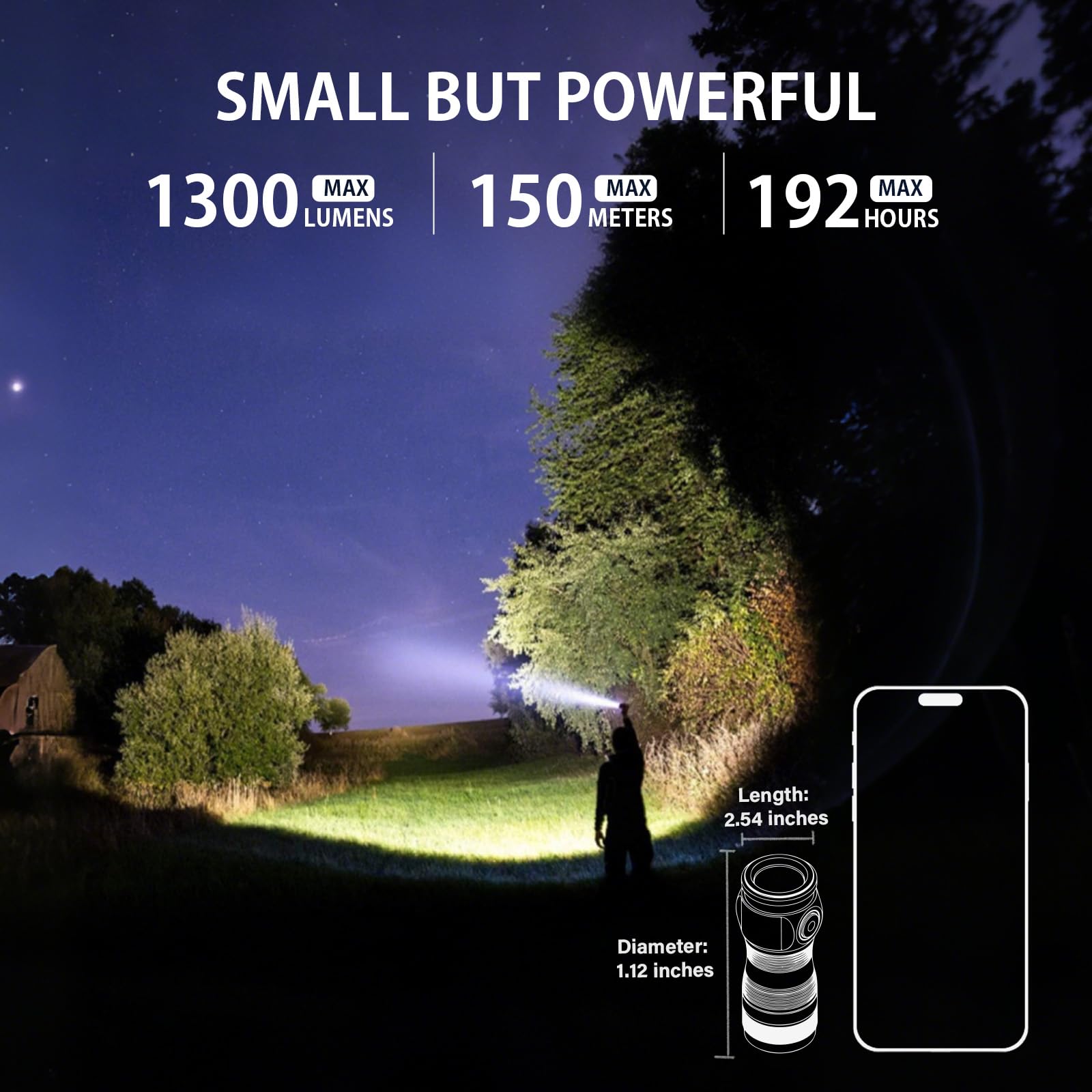 Sofirn SC13A beam reaches 152 meters for long-range visibility.