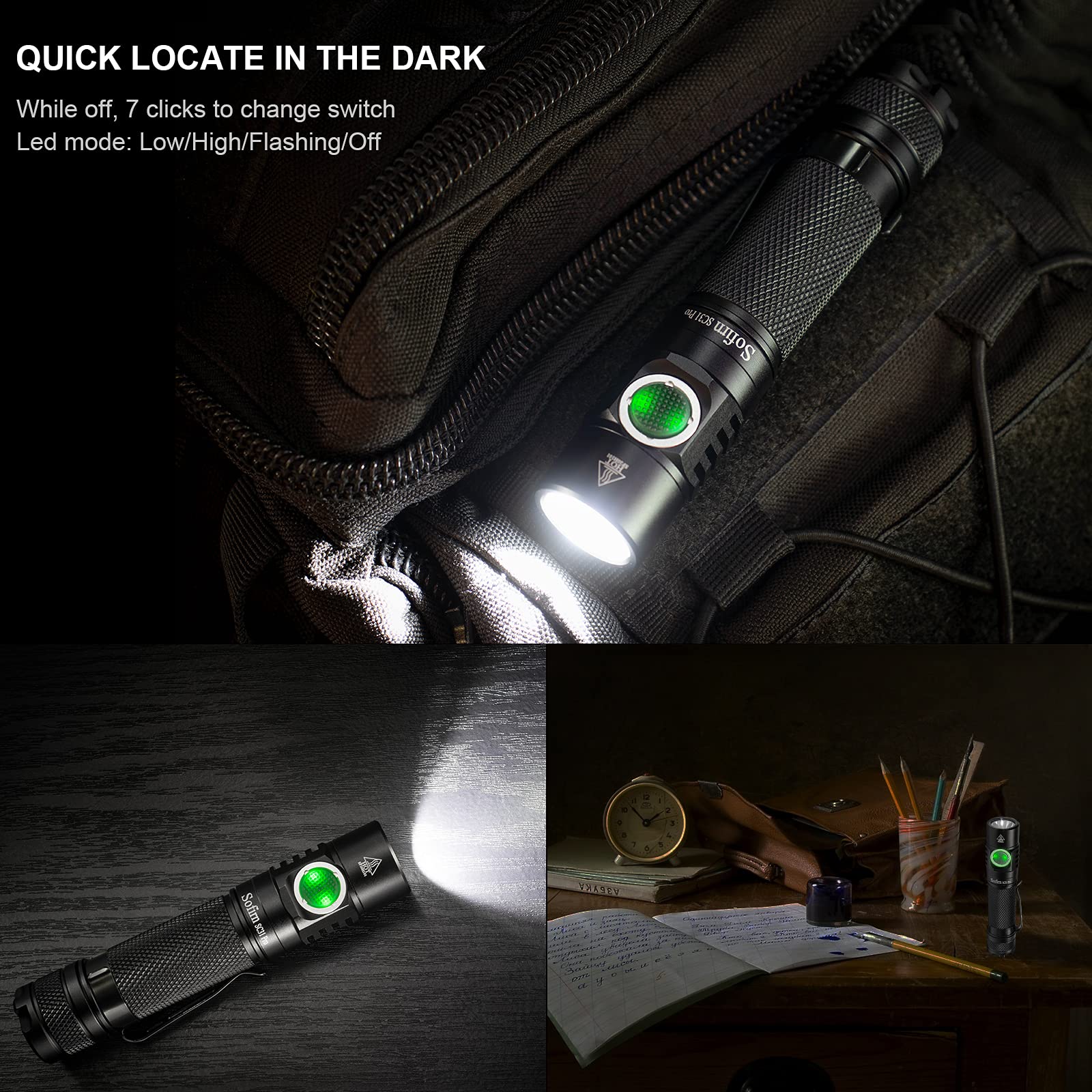 Sofirn SC31 Pro side profile highlights slim form for pocket carry.