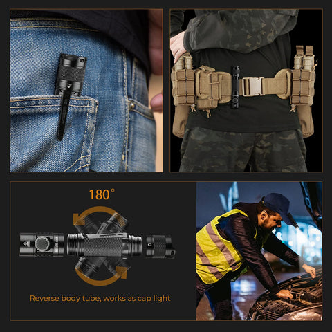 sofirn SC31T included clip and lanyard keep the light secure during activity