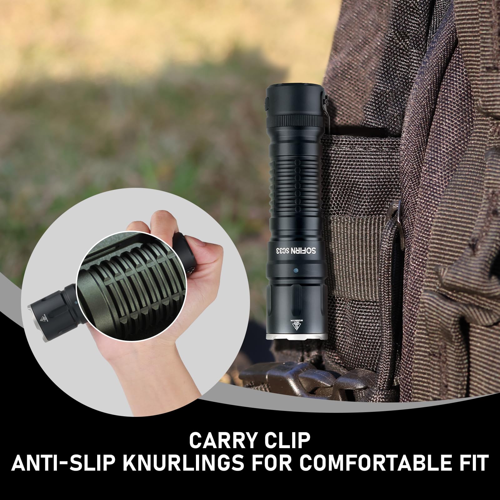 Sofirn SC33 compact, ergonomic handheld design for everyday carry.