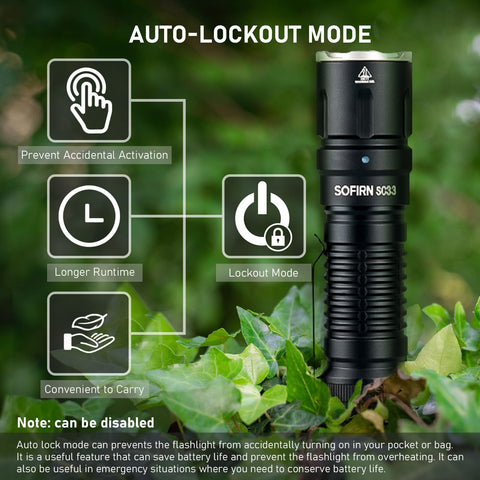 Sofirn SC33 tail switch enables quick operation during activities.