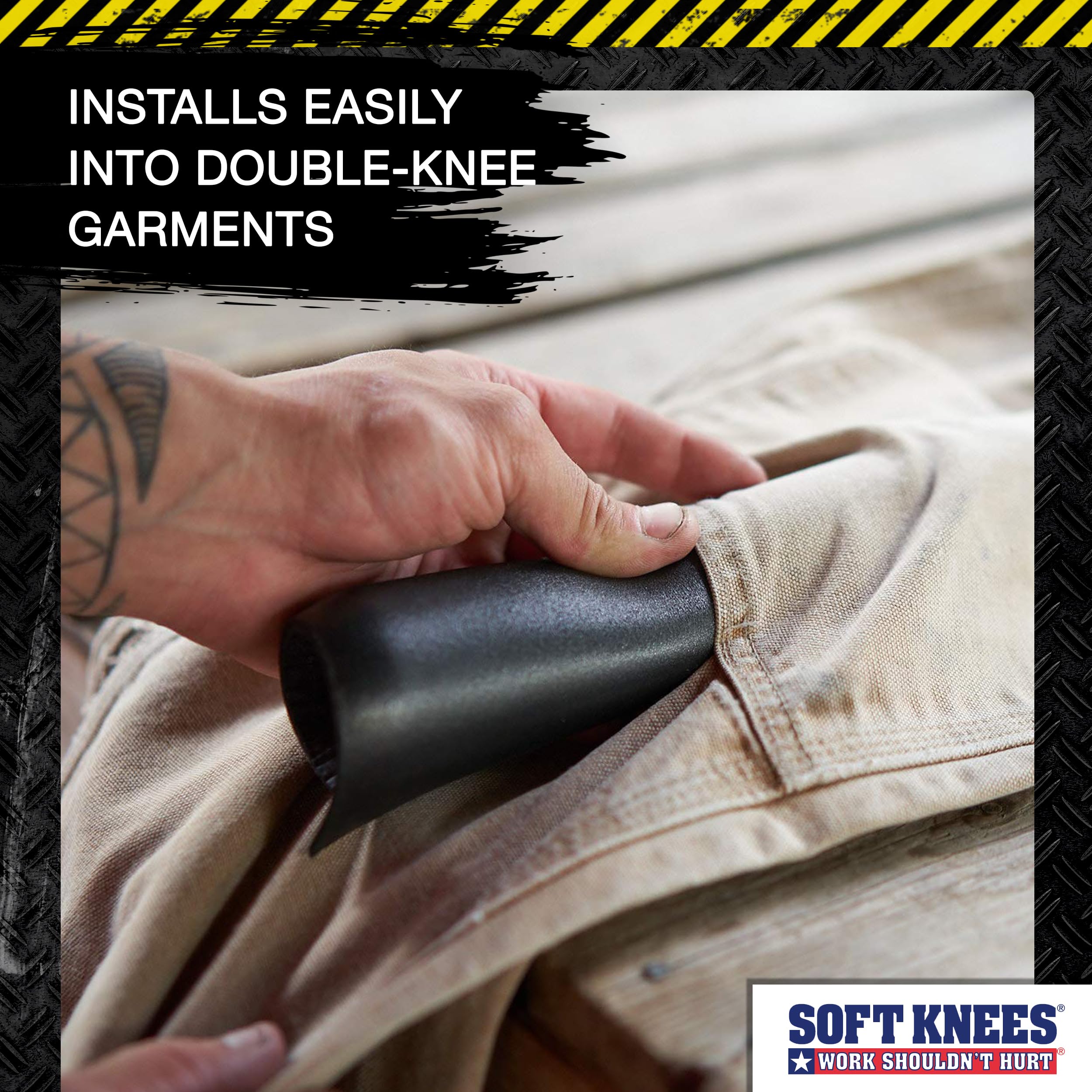 Soft Knees knee pad close-up reveals durable hypoallergenic material.