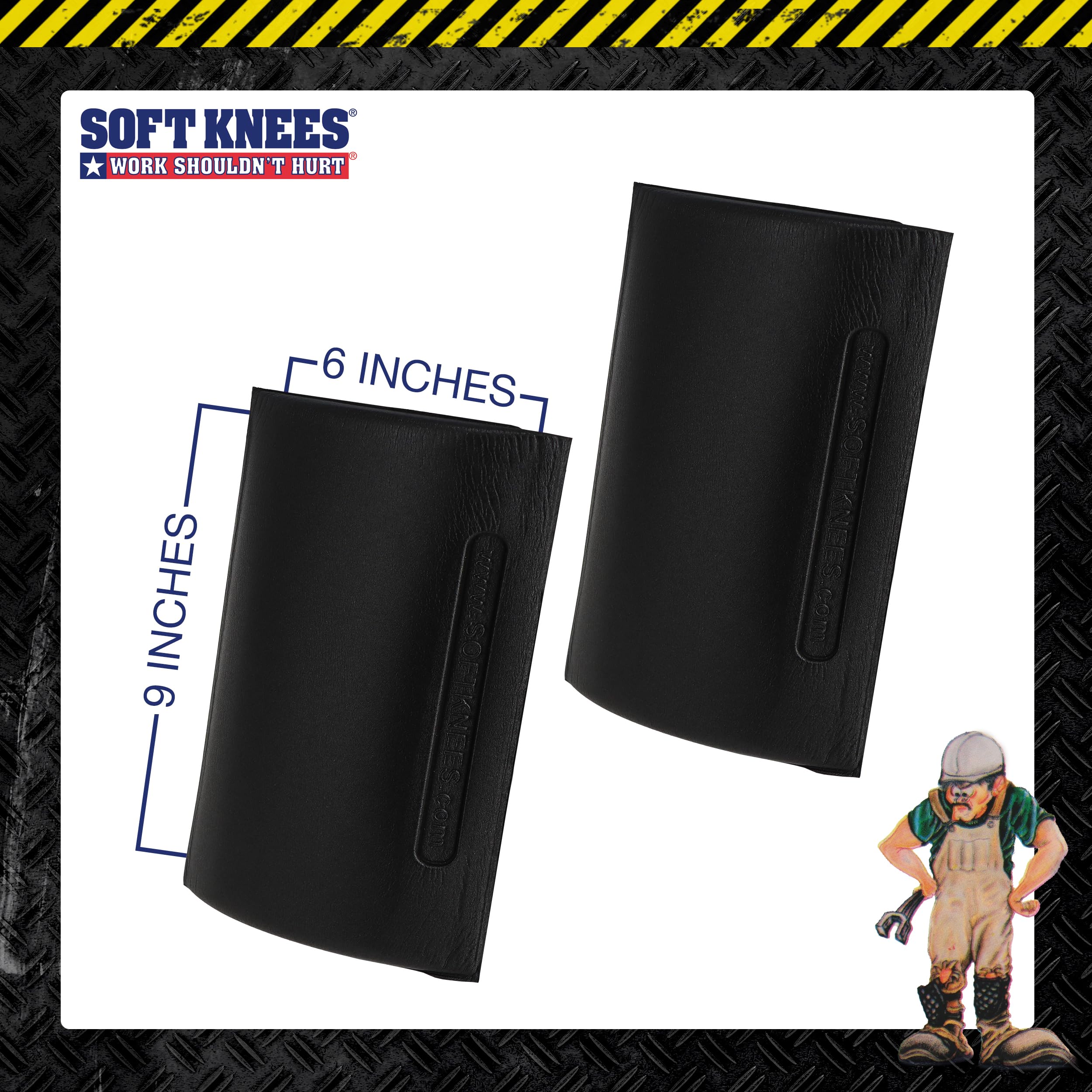 Soft Knees no-strap knee pad in double-knee slot shows secure, strap-free protection.