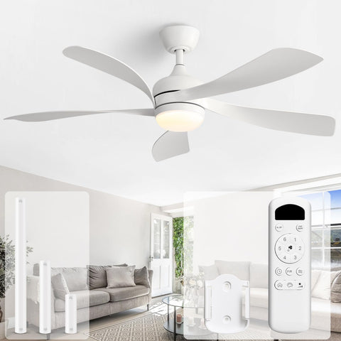Sofucor 52-inch ceiling fan with remote and integrated light for quiet cooling