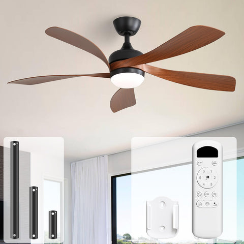 Sofucor 52-inch ceiling fan with light front view for living room ambiance