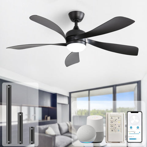 Sofucor 52-inch fan with light assembly for stylish indoor installation