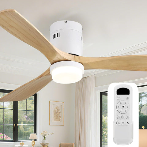 Sofucor 52-inch flush-mount ceiling fan with lights for quiet indoor cooling.