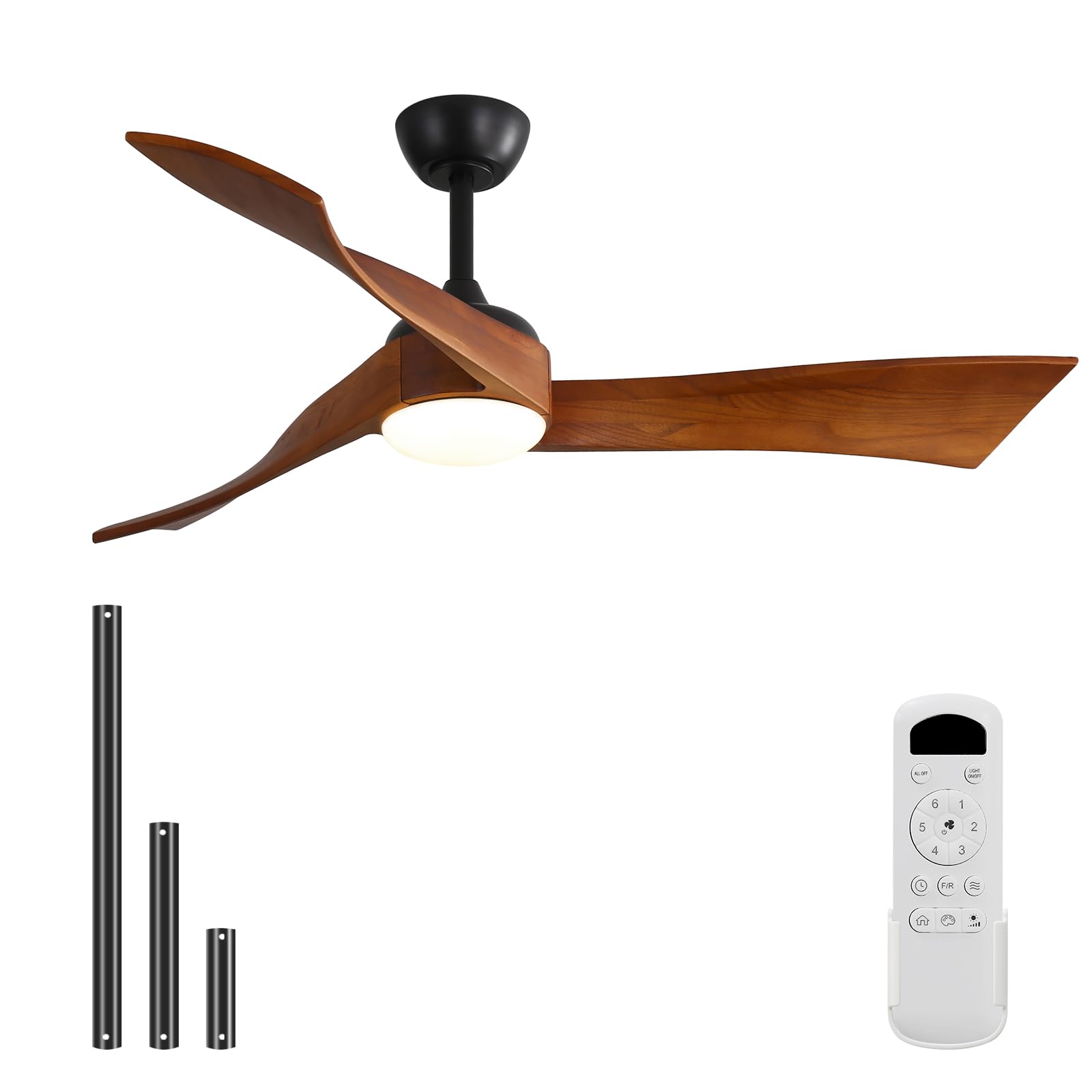 Sofucor 52in ceiling fan with remote provides convenient airflow and lighting control.