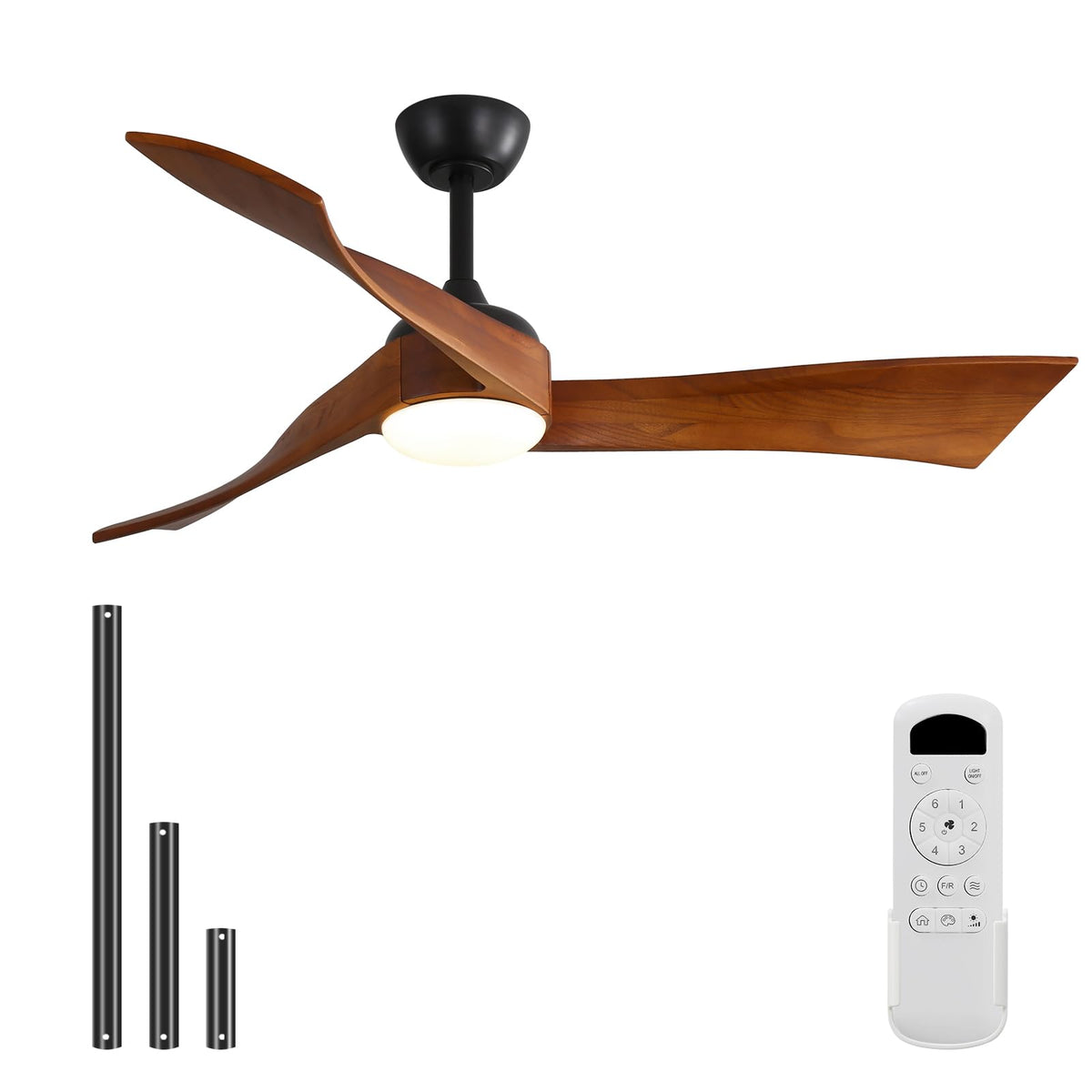 Sofucor 52in ceiling fan with remote provides convenient airflow and lighting control.