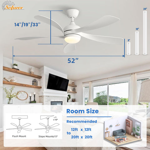 Sofucor supports slope mounting for angled ceilings up to 15 degrees
