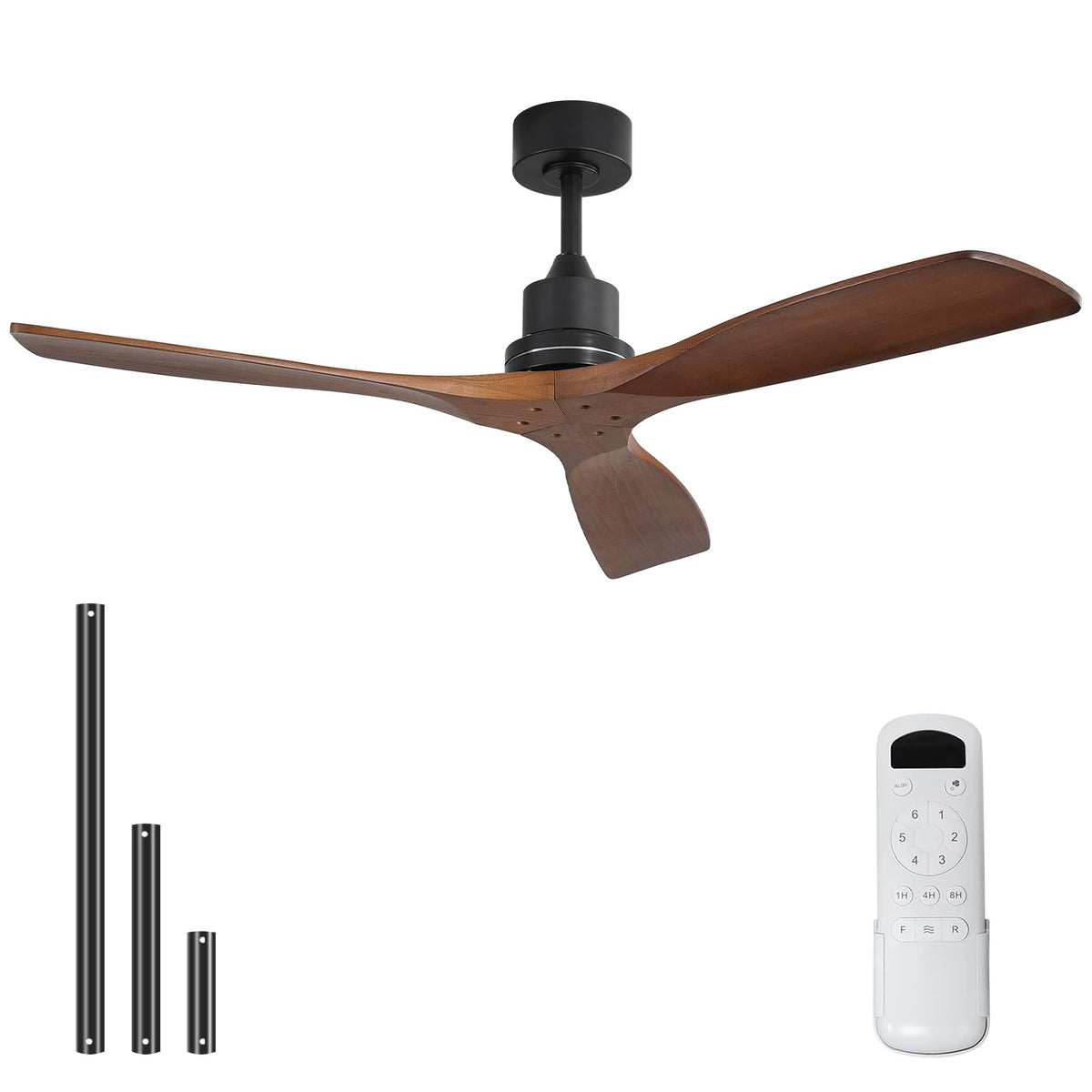 Sofucor 52-inch wood ceiling fan with remote for smooth, adjustable airflow.
