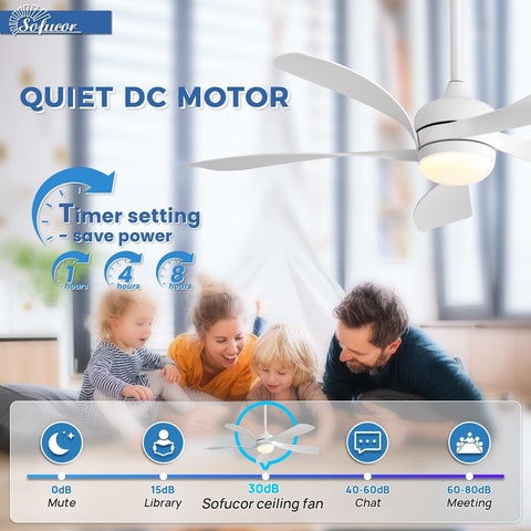Sofucor ceiling fan features 3-CCT lighting for customizable ambiance