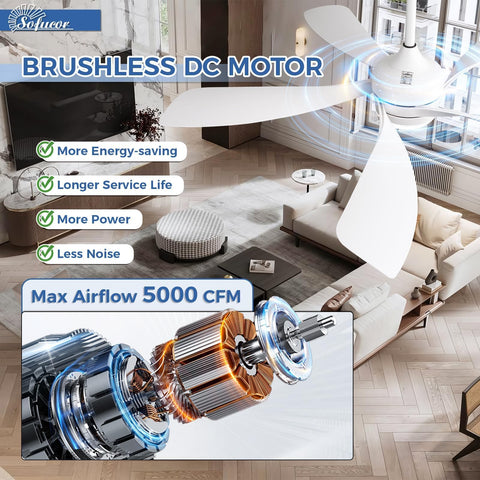 Sofucor includes downrods for flexible mounting and ceiling heights