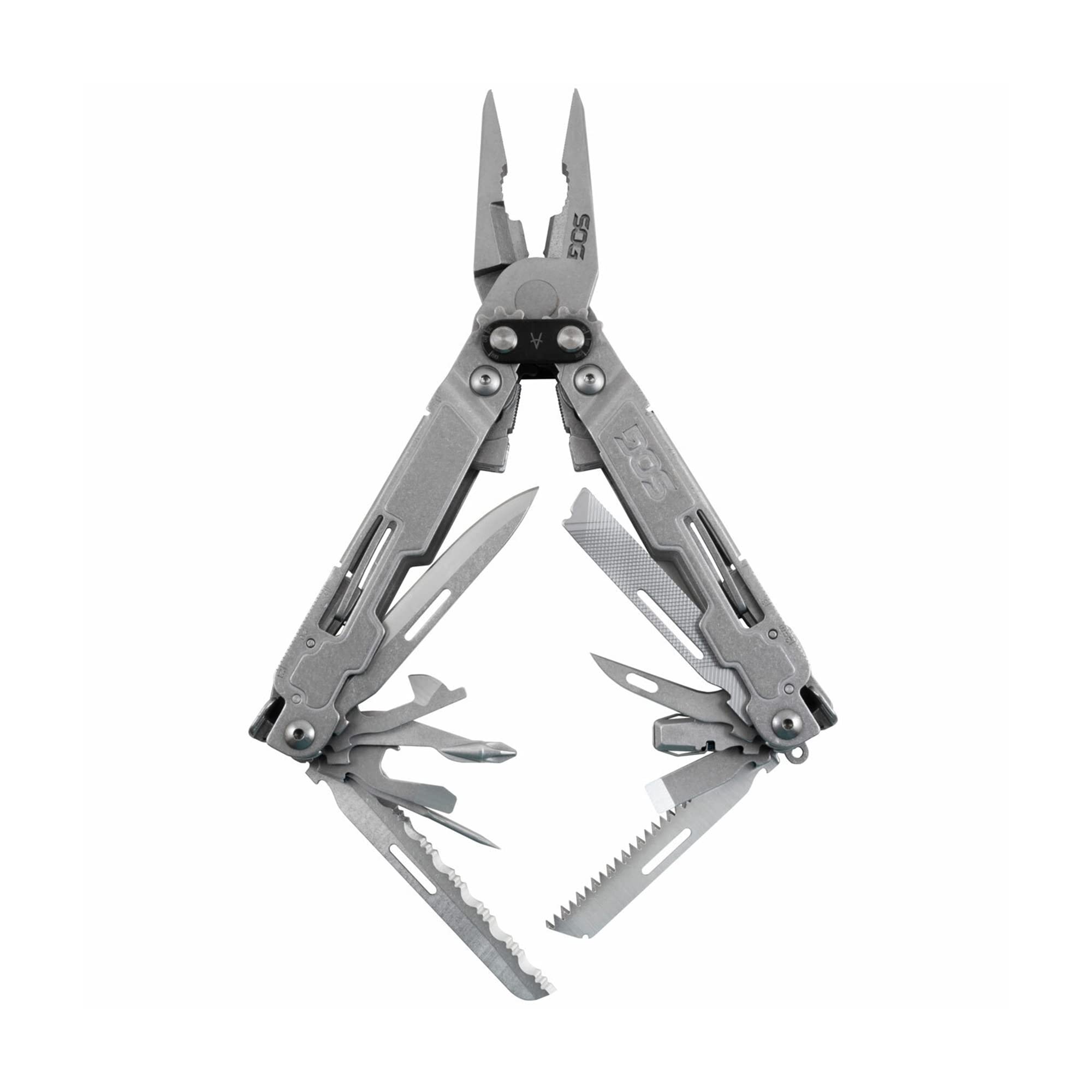 SOG PowerAccess Deluxe with two knife blades for versatile field tasks.