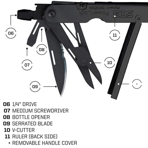 SOG PowerLock ballistic nylon sheath secured on belt for easy access