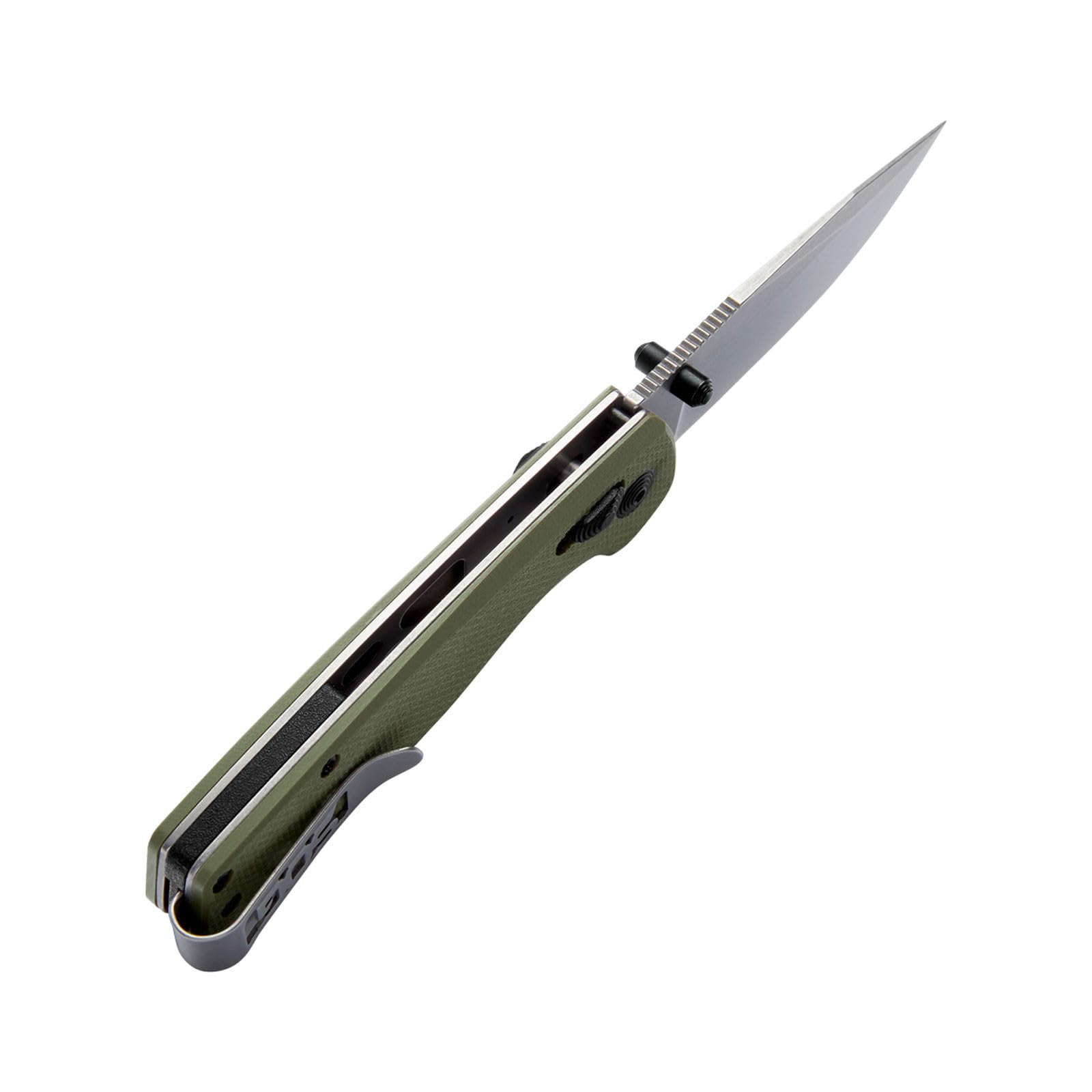SOG Terminus XR G10 D2 blade offers tough, wear-resistant cutting performance.
