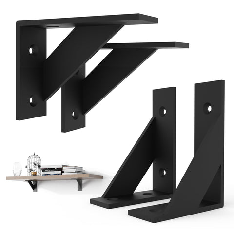 SOGAL shelf bracket 3x4-inch black closeup, durable iron construction for lasting wall mounting.