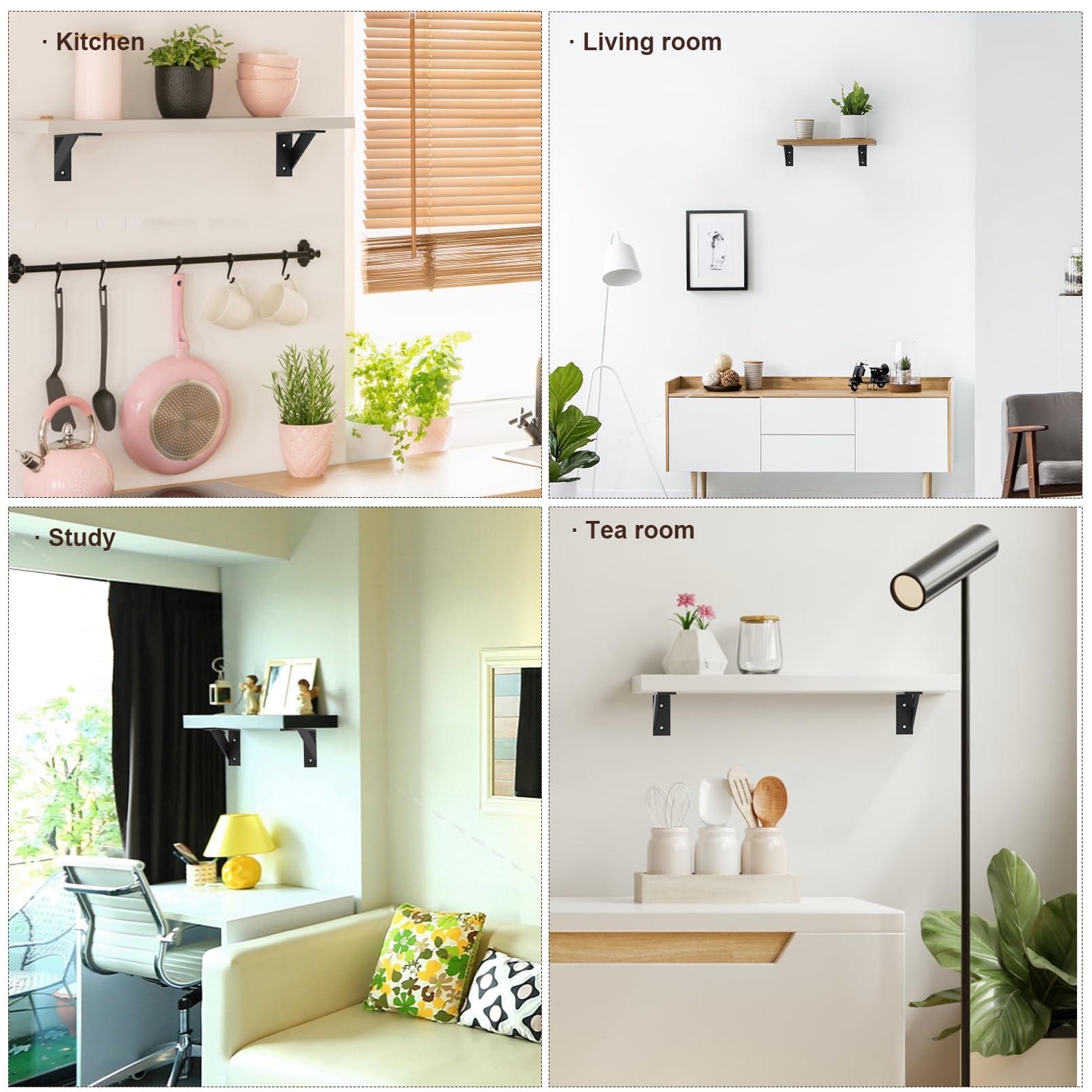 SOGAL shelf bracket 3x4-inch black edge-detail highlighting refined finish.
