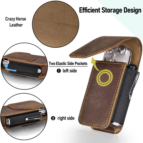 SOGCASE Crazy Horse leather texture adds vintage look and durable protection