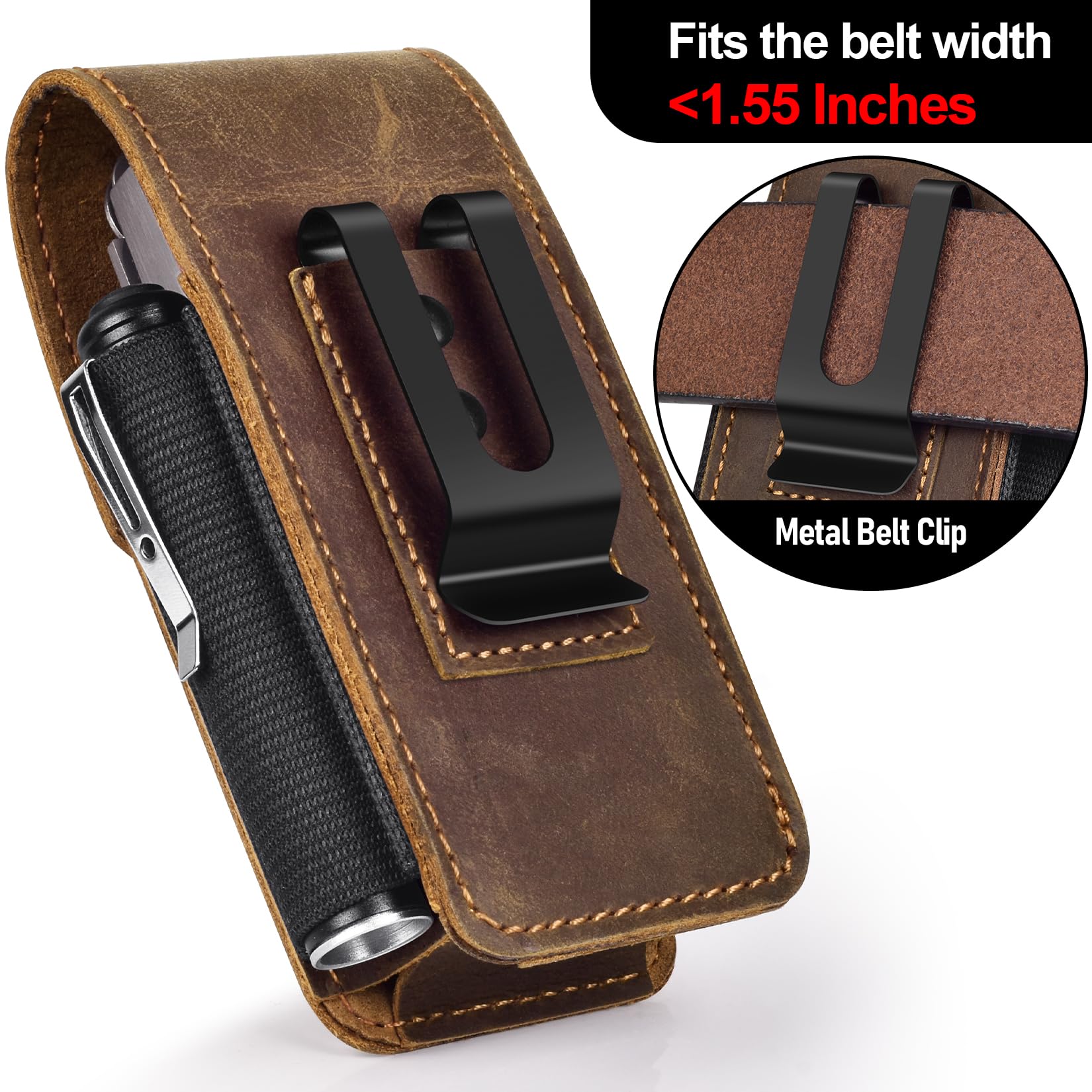 SOGCASE compatibility note shows fit for common multitools sized 4.33 by 1.49 by 0.98 inches