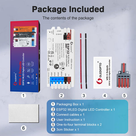 Sogledwow compact ESP32 WLED controller ideal for home and commercial setups.