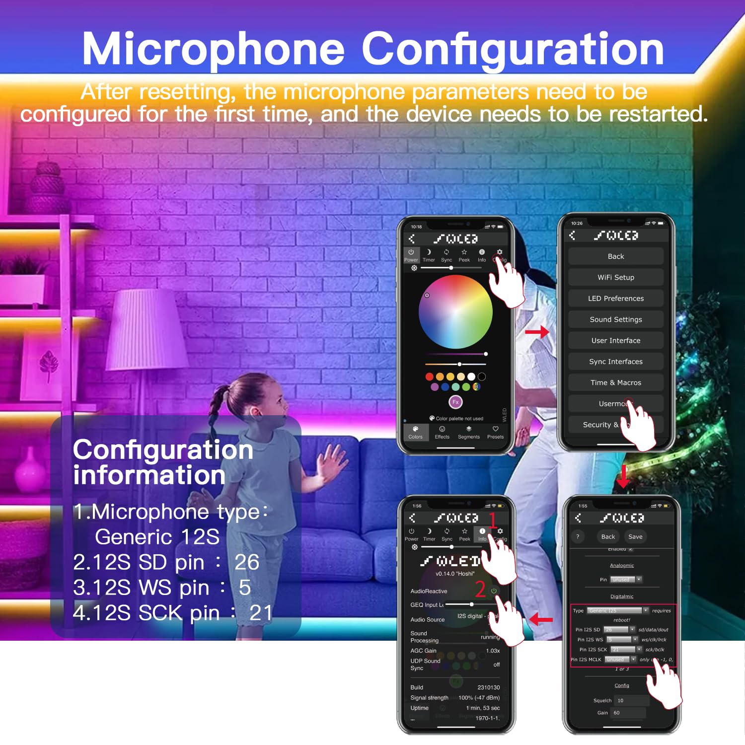 Sogledwow compatibility with WS2812, WS2811, SK6812, TM1814 LED strips.