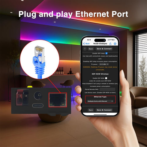 Sogledwow Elite ESP32-WLED controller pluggable fuse increasing protection during installations.