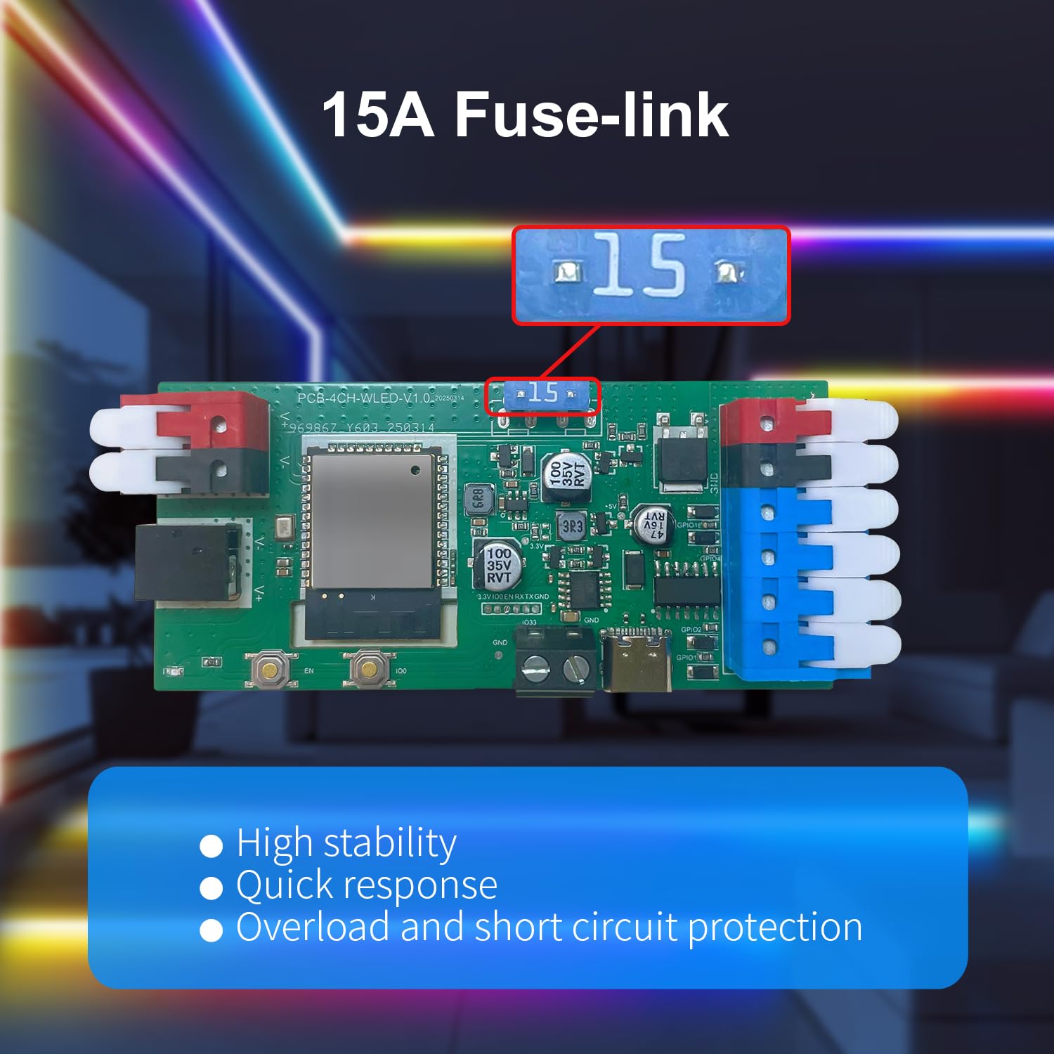 Sogledwow ESP32 WLED controller mic sensor enables music-reactive lighting.