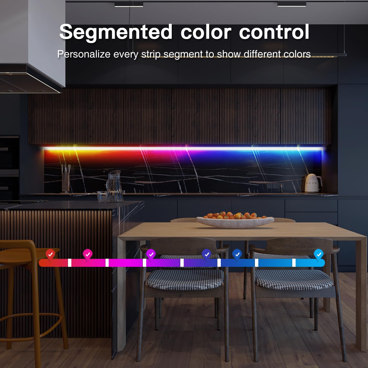 DIY lighting creator allowing customization of colors and effects with the GLEDOPTO controller.