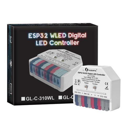 Sogledwow GLEDOPTO ESP32 mini WLED controller with microphone for music-reactive lighting.