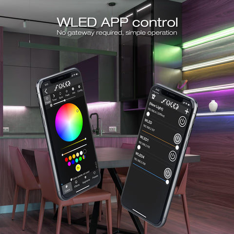 Sogledwow GLEDOPTO WLED ESP32 Mini app control enables remote lighting.