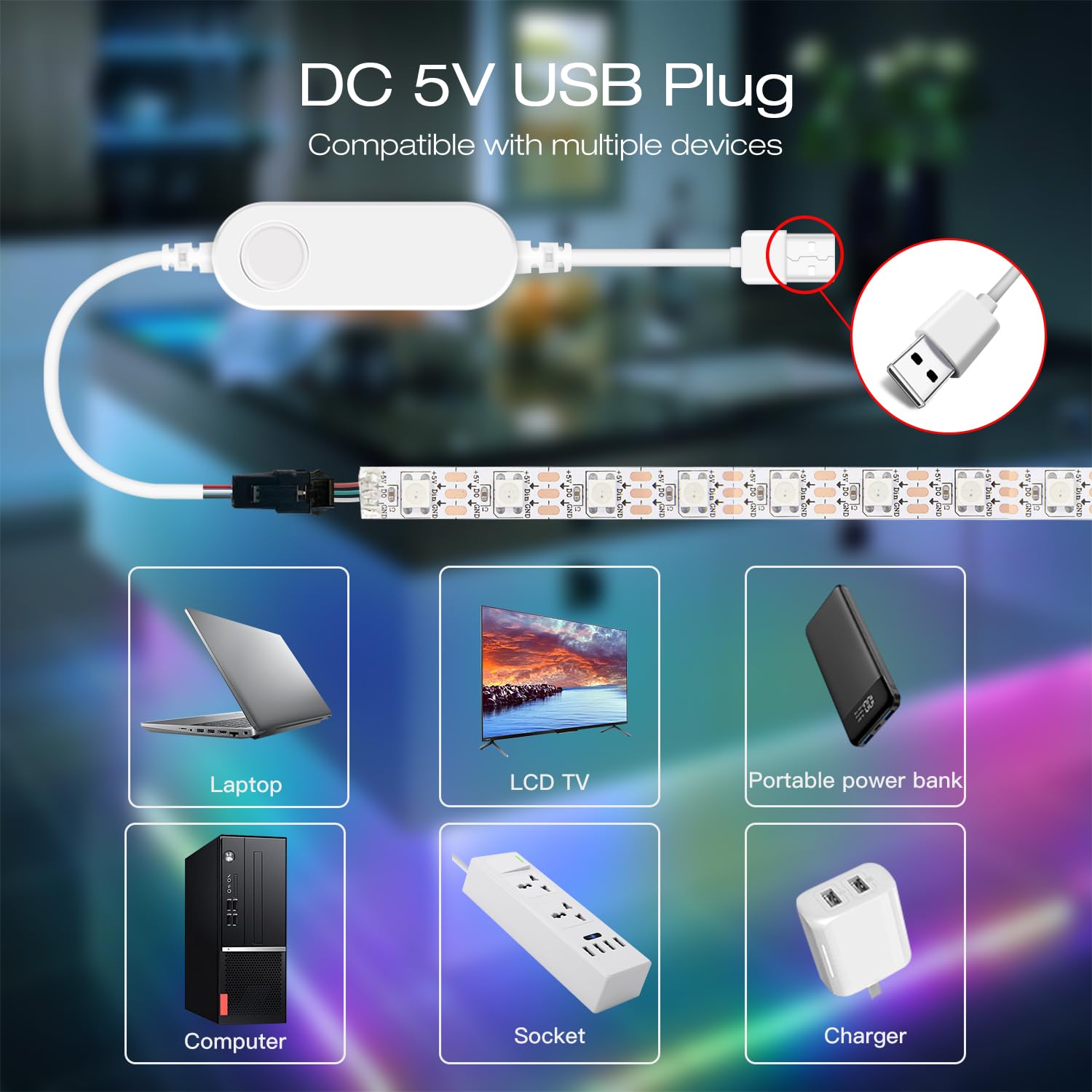 Sogledwow GLEDOPTO WLED ESP32 Mini dynamic modes showcase vivid effects.