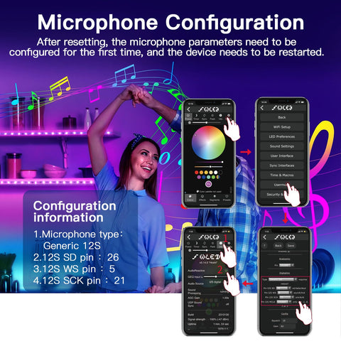 Sogledwow music dynamic mode showing rhythm based lighting