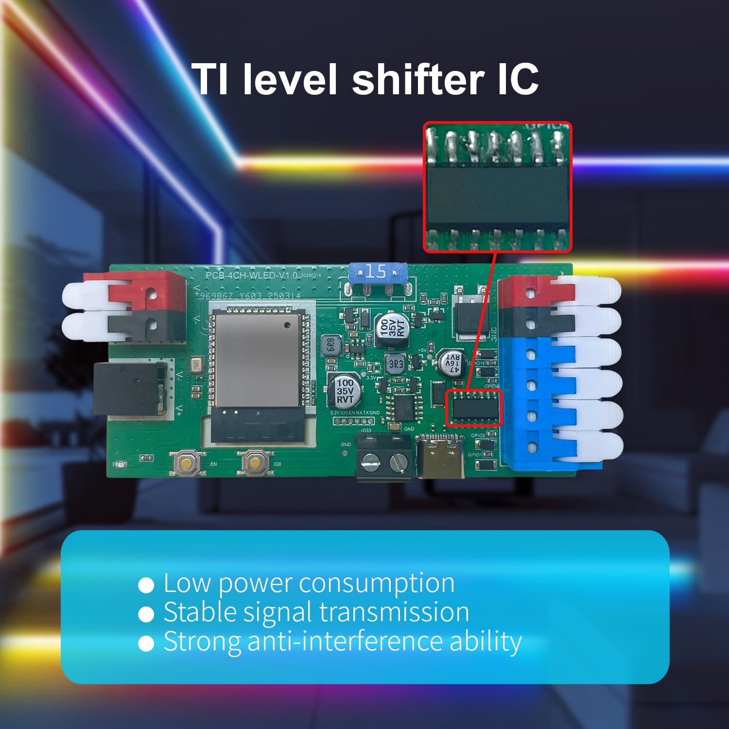 Sogledwow WLED controller includes 15A fuse protection for safer installations.