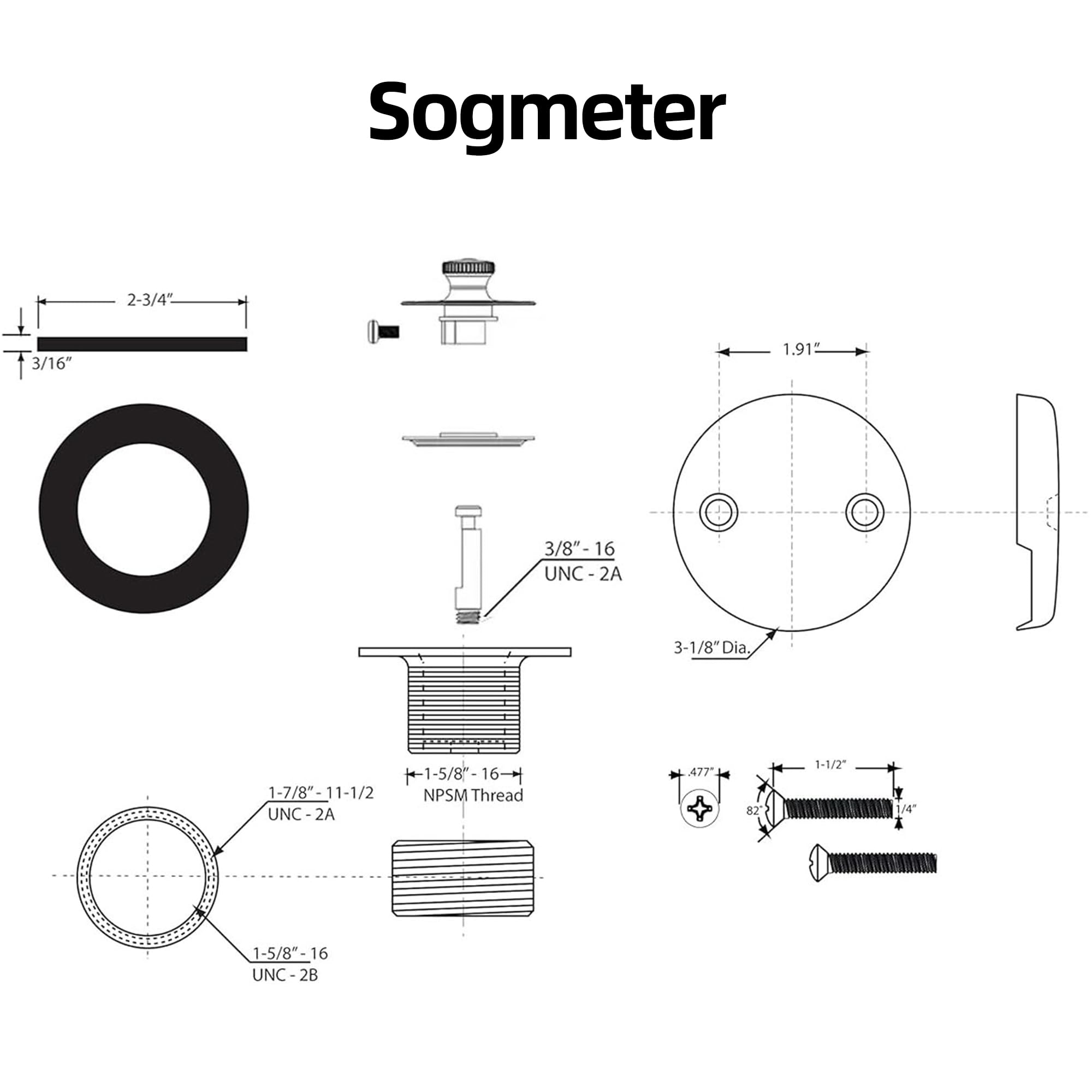 Sogmeter bathroom setup featuring drain with integrated style and function.
