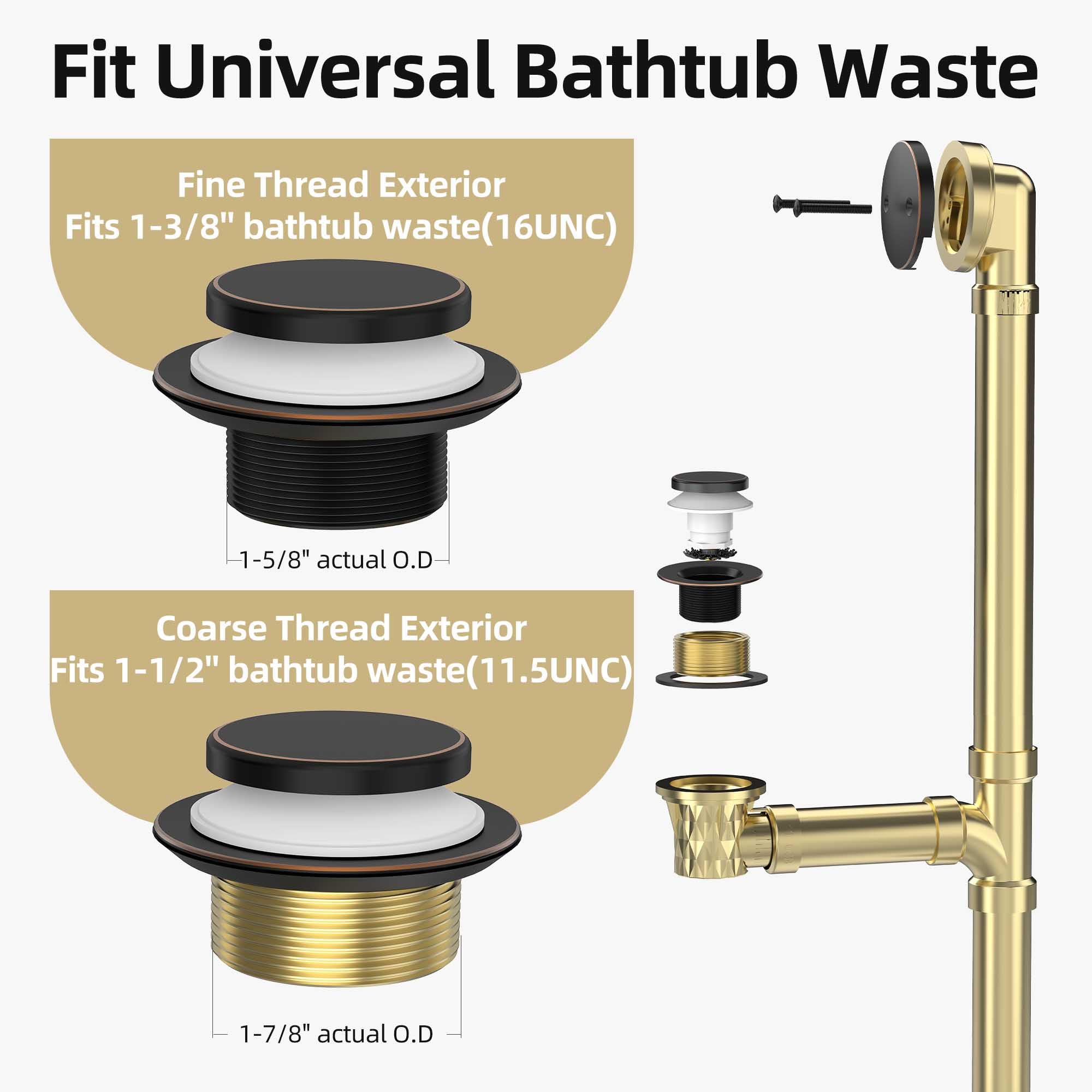 Sogmeter brass tub drain gasket ensures a tight seal for long-lasting use.
