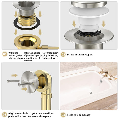 Sogmeter easy-installation manual supports quick bathtub drain replacement.