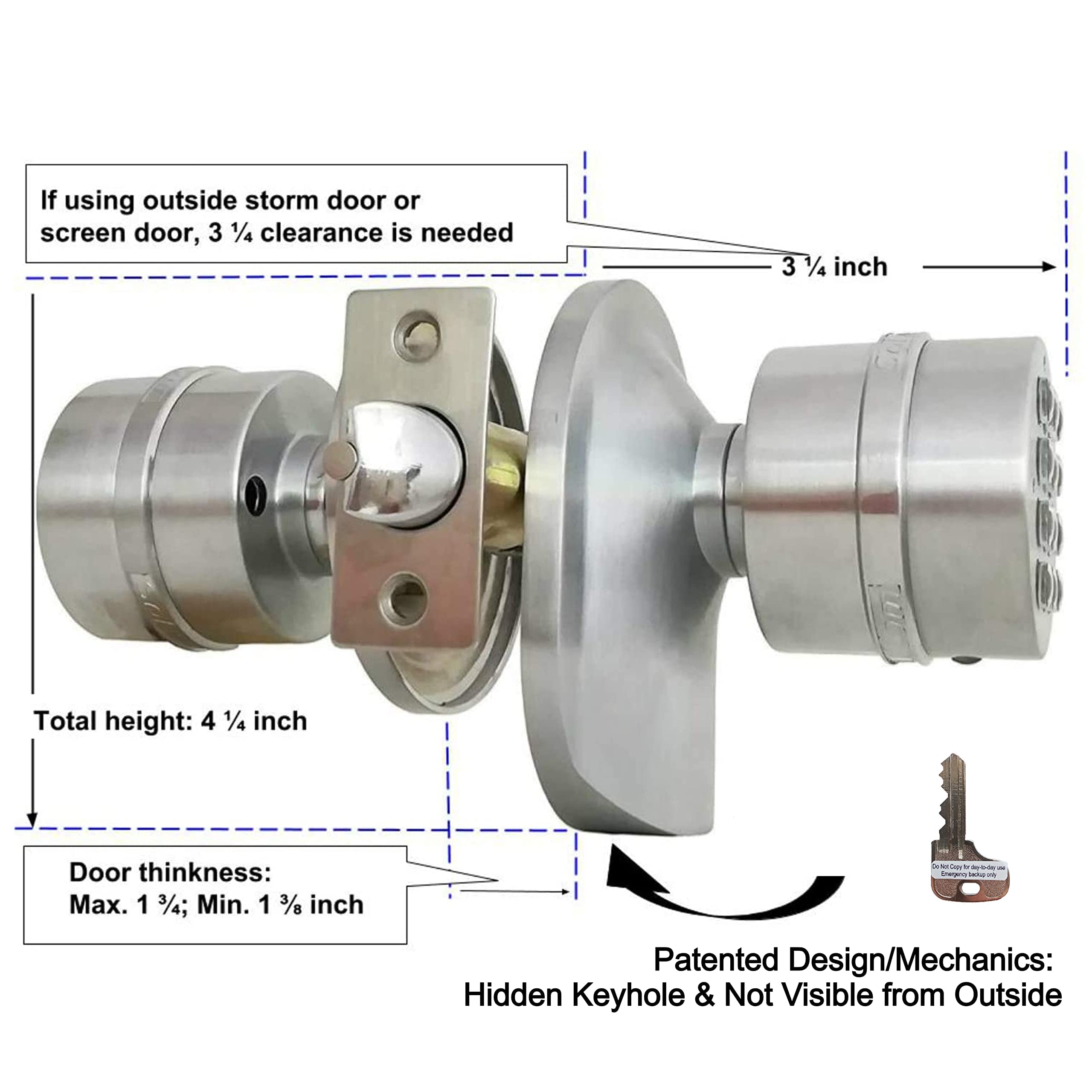 SoHoMiLL backup mechanical key included for reliable access.