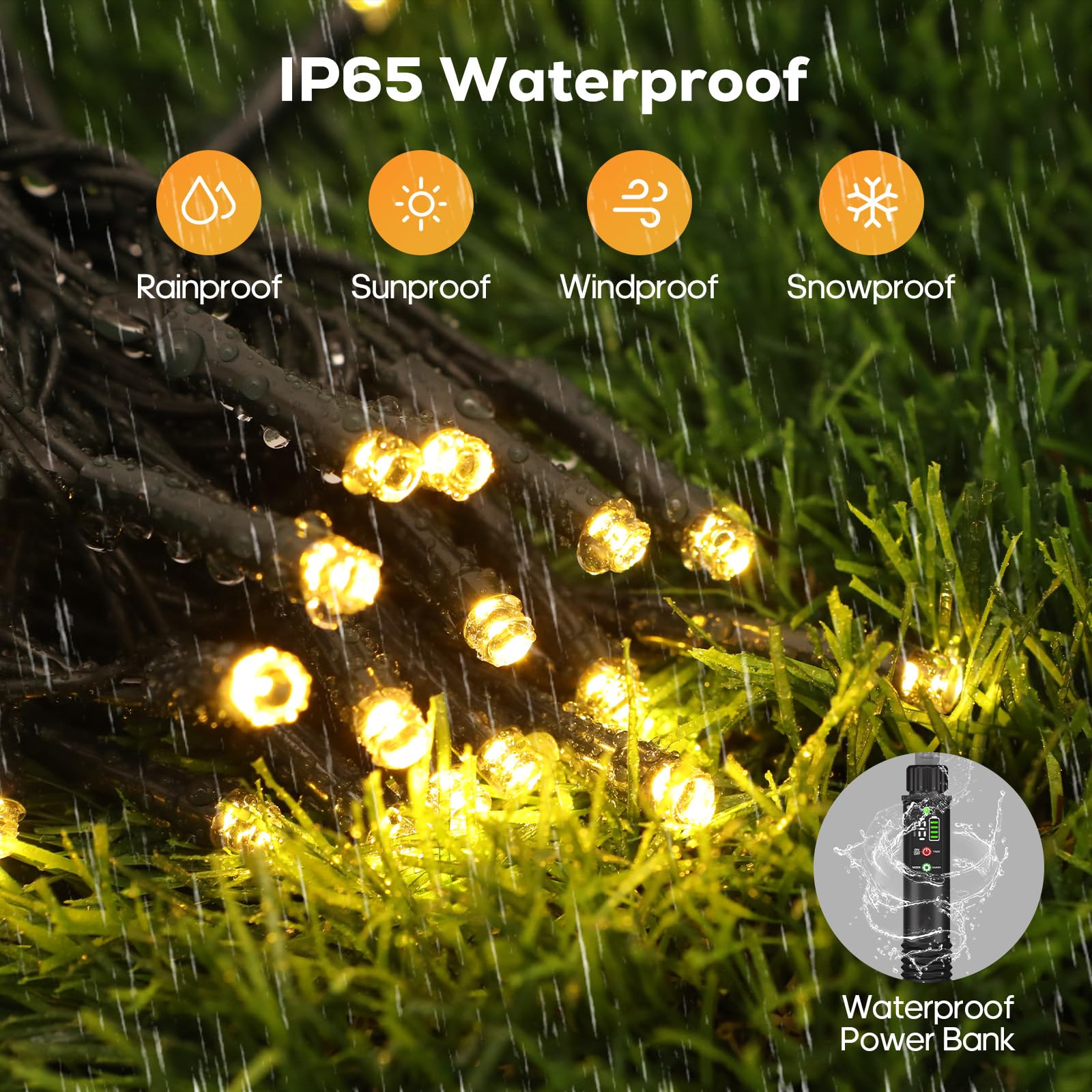 Soiarllt 66-foot total length covers large spaces with even glow.