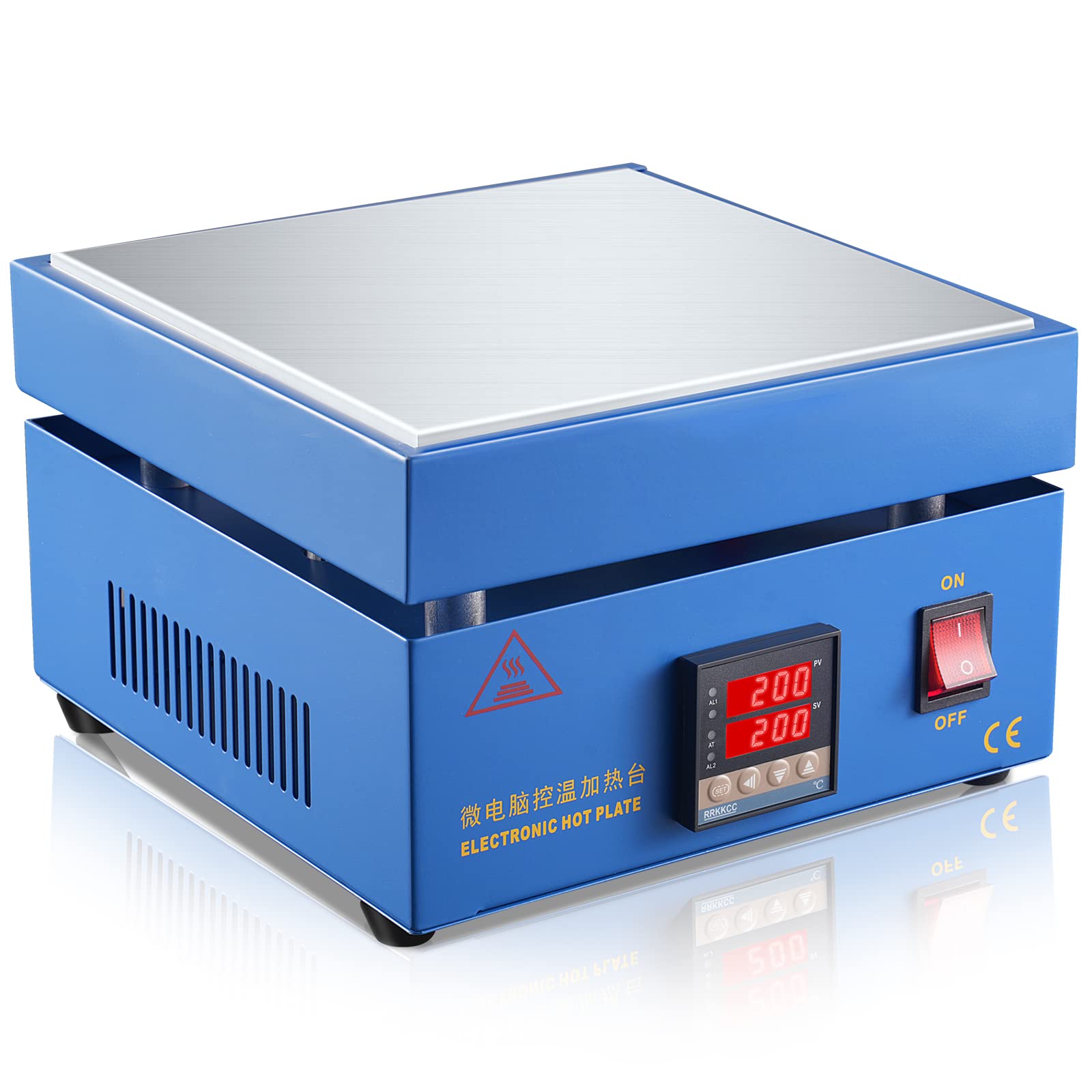 Soiiw 110V 850W soldering hot plate top view for precise electronics preheating
