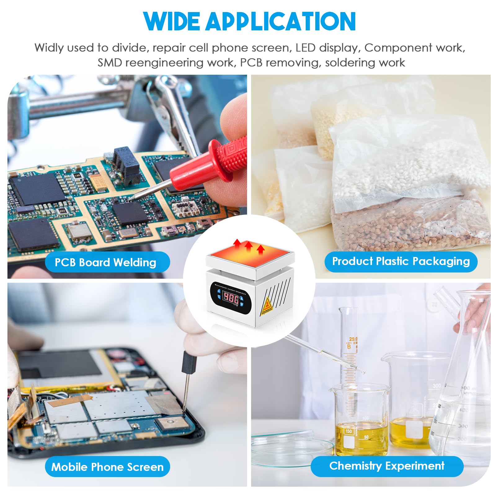 Soiiw soldering hot plate enables constant temperature heating for sealing and dispensing