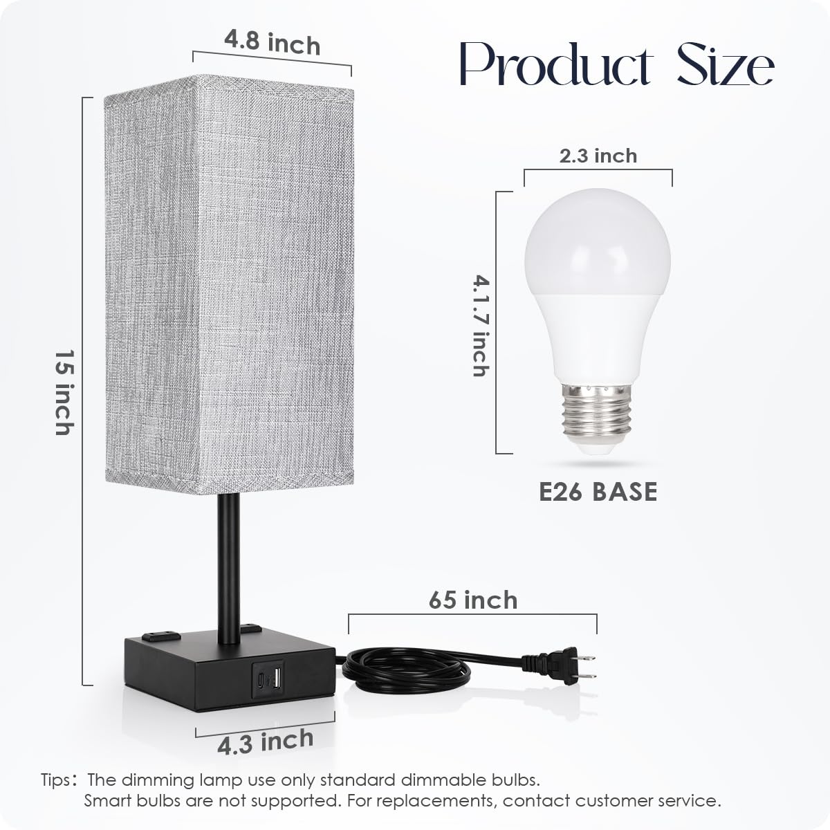 Soilsiu lamp with USB-C and USB-A ports for convenient charging.