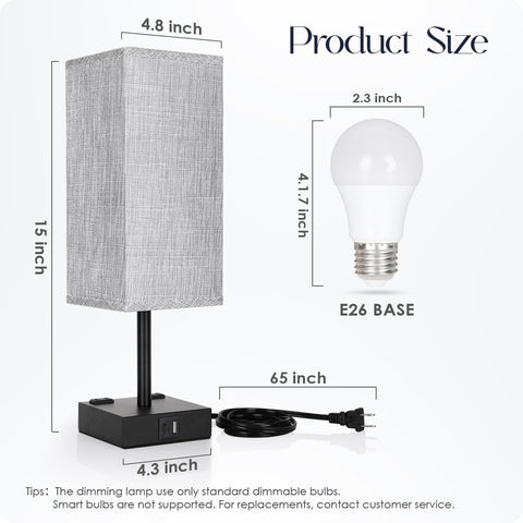 Soilsiu lamp with USB-C and USB-A ports for convenient charging.