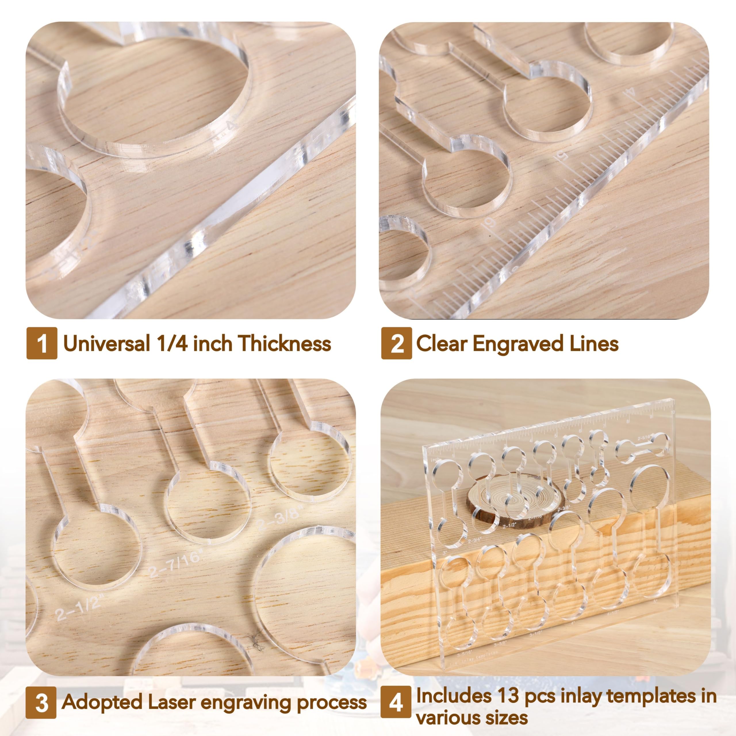 Soimuk DogBone templates offer 13 sizes for versatile inlay projects.
