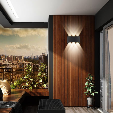 SOKHNA matte black finish wall light for modern exteriors