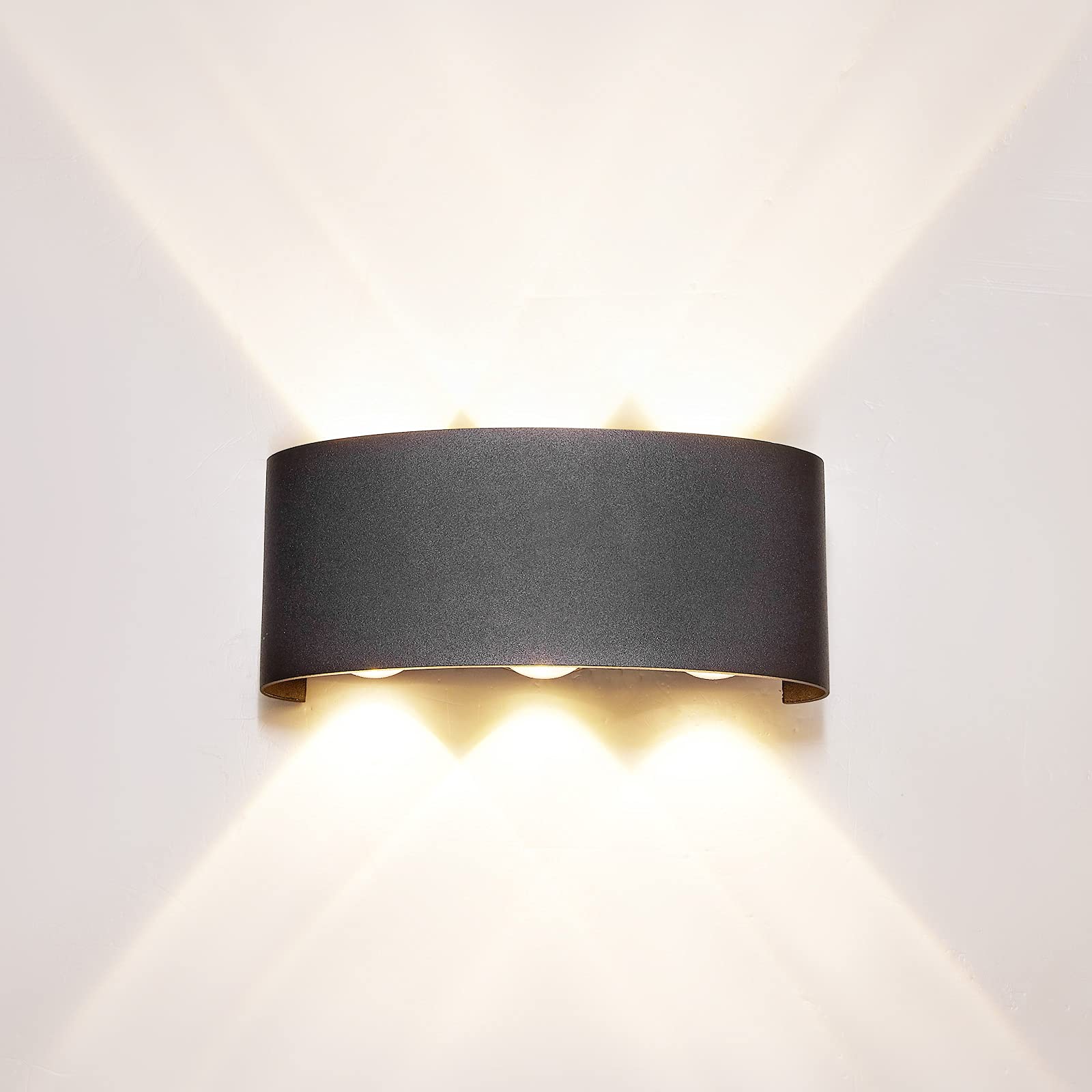 SOKHNA modern outdoor wall light front view showing porch glow