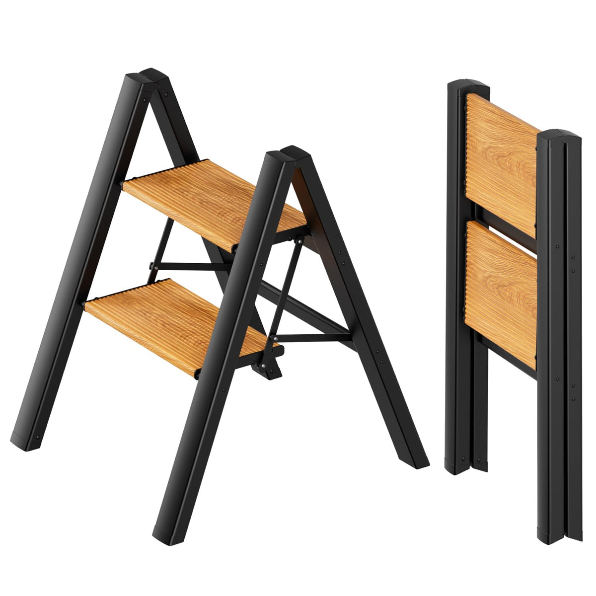 Soladder 2-step ladder with anti-slip pedals for secure kitchen access