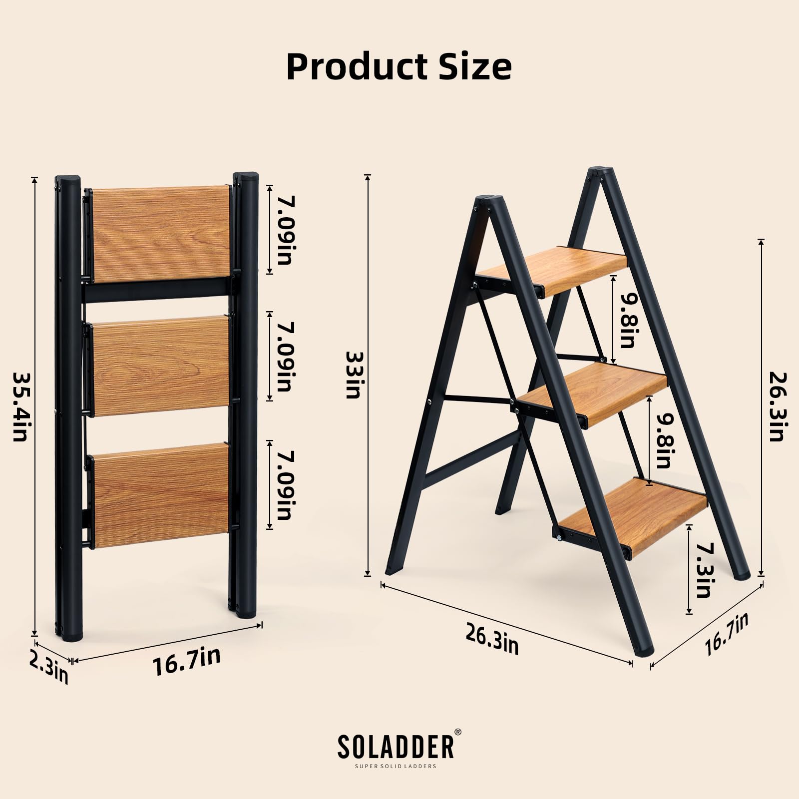 Soladder 3-step ladder doubles as a plant stand or display shelf