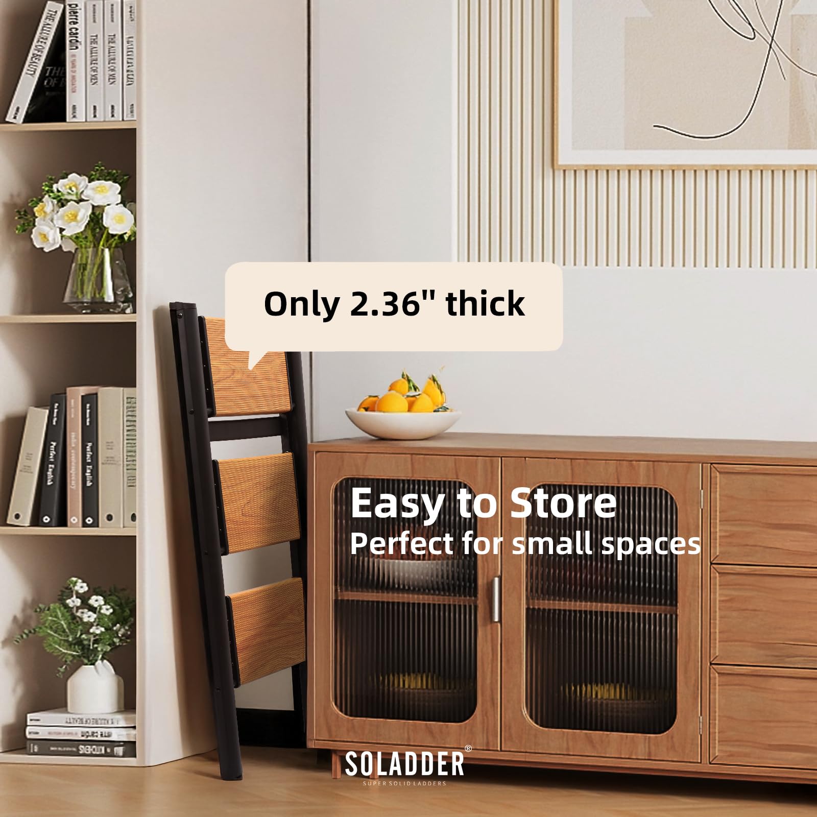 Soladder 3-step ladder with rust-resistant coating for outdoor use